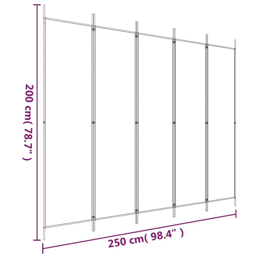 Kamerscherm met 5 panelen 250x200 cm stof bruin is nu te koop bij PeponiXL, paradijselijk wonen!