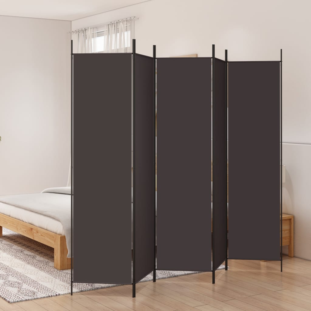 Kamerscherm met 5 panelen 250x200 cm stof bruin is nu te koop bij PeponiXL, paradijselijk wonen!