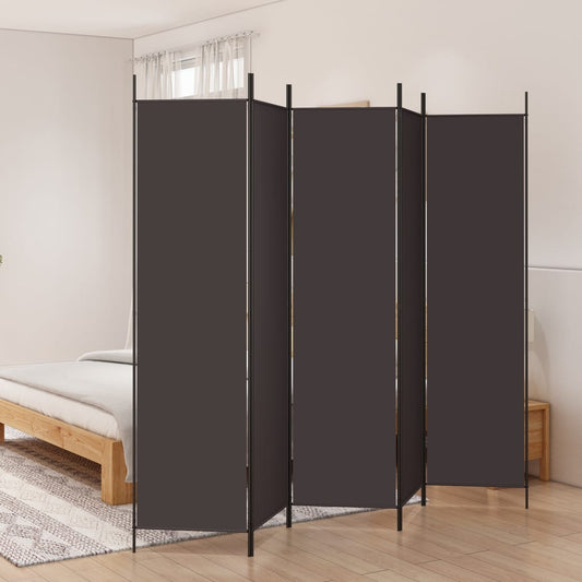 Kamerscherm met 5 panelen 250x200 cm stof bruin is nu te koop bij PeponiXL, paradijselijk wonen!