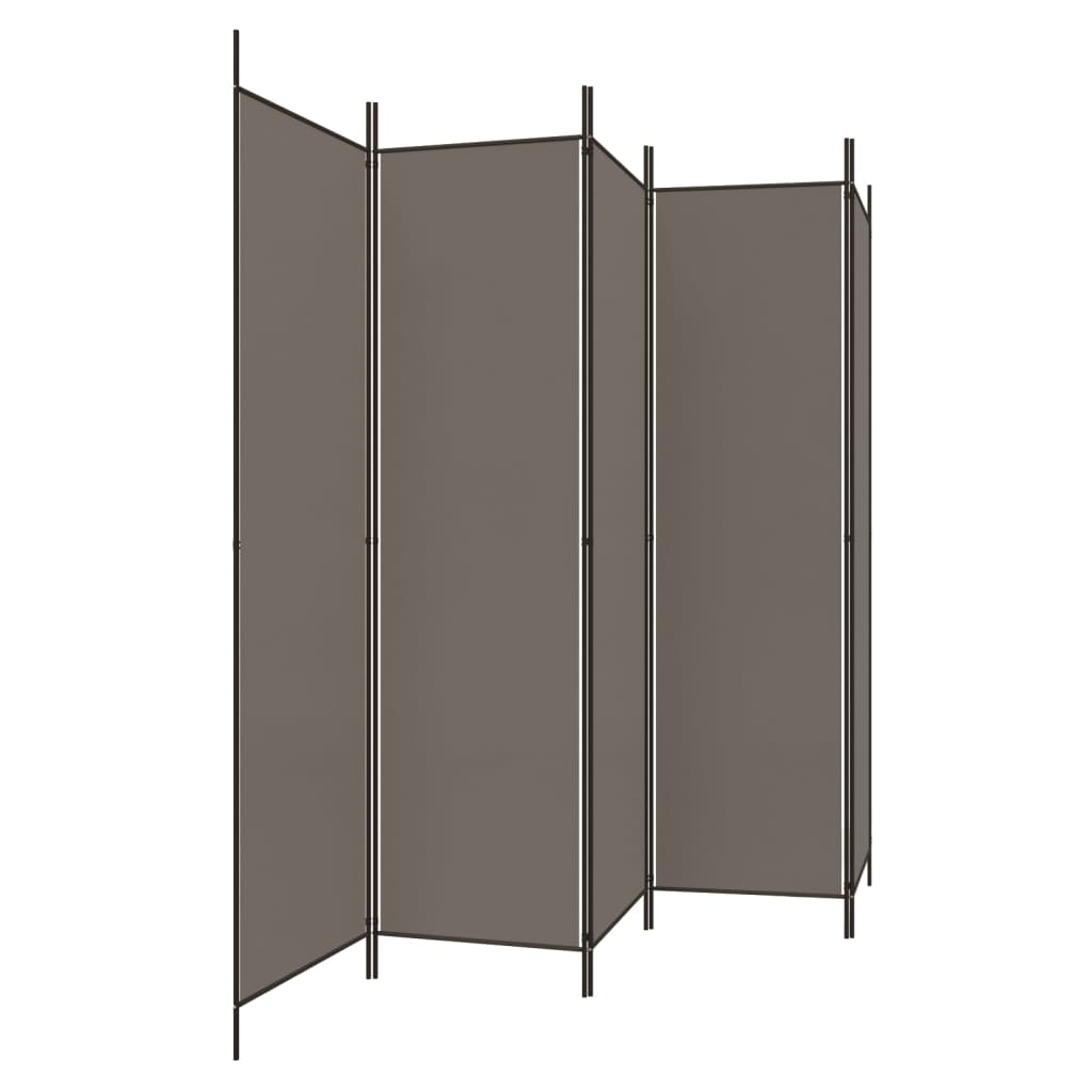 Kamerscherm met 5 panelen 250x200 cm stof antracietkleurig is nu te koop bij PeponiXL, paradijselijk wonen!