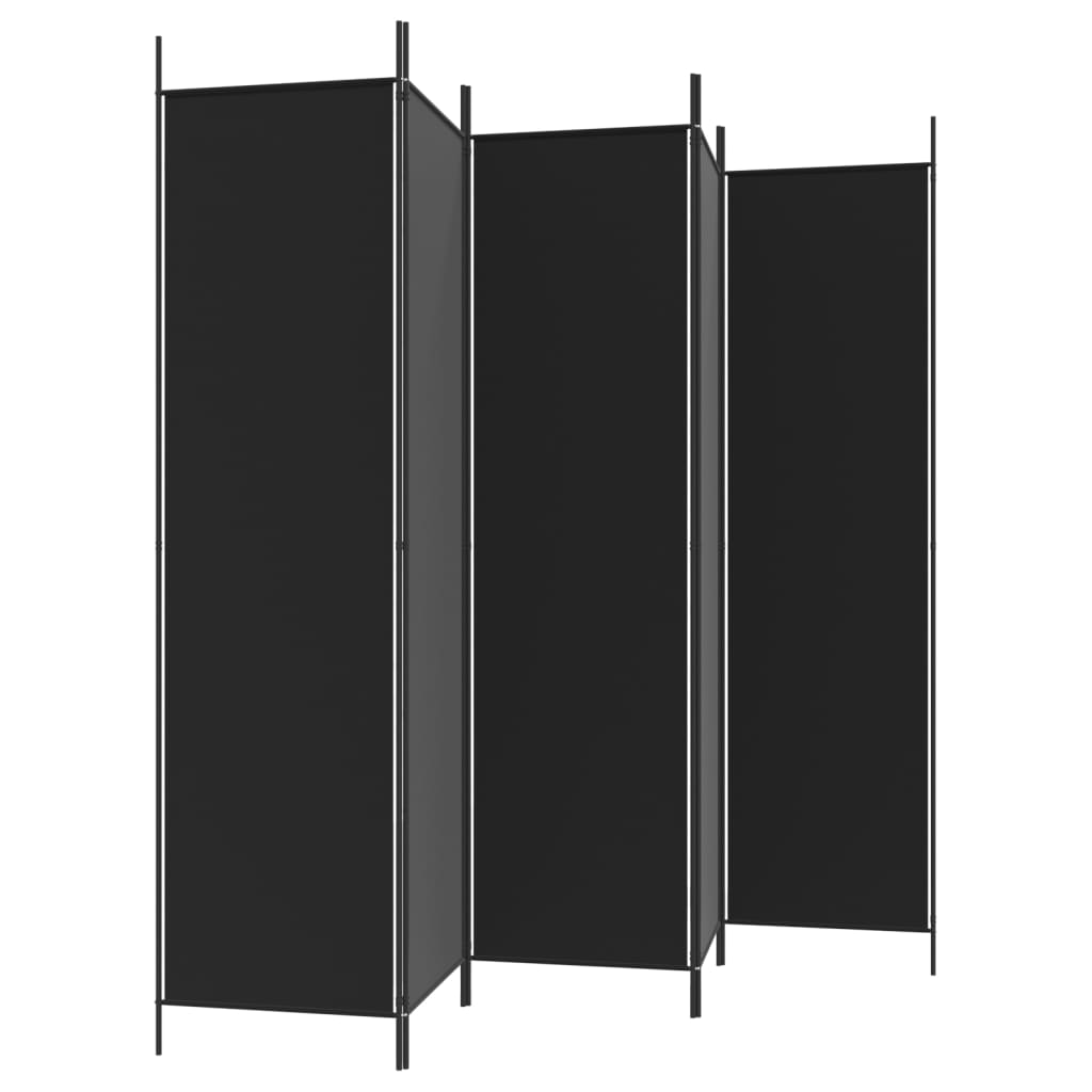 Kamerscherm met 5 panelen 250x200 cm stof zwart is nu te koop bij PeponiXL, paradijselijk wonen!