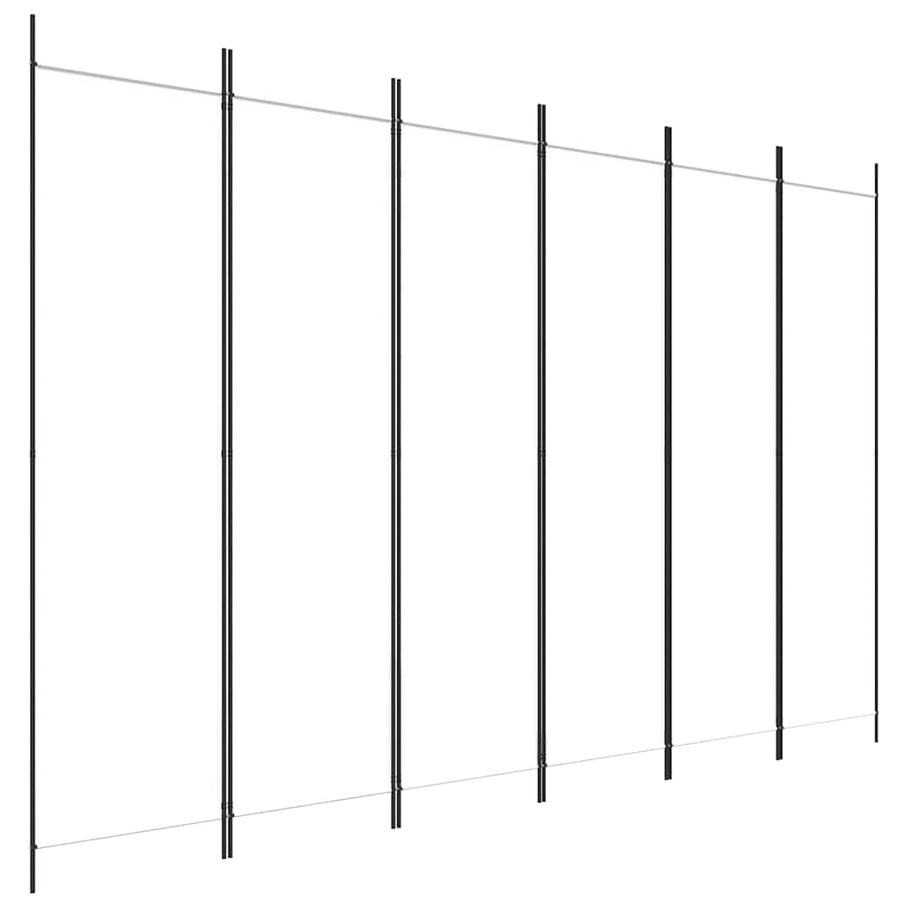 Kamerscherm met 6 panelen 300x200 cm stof wit is nu te koop bij PeponiXL, paradijselijk wonen!