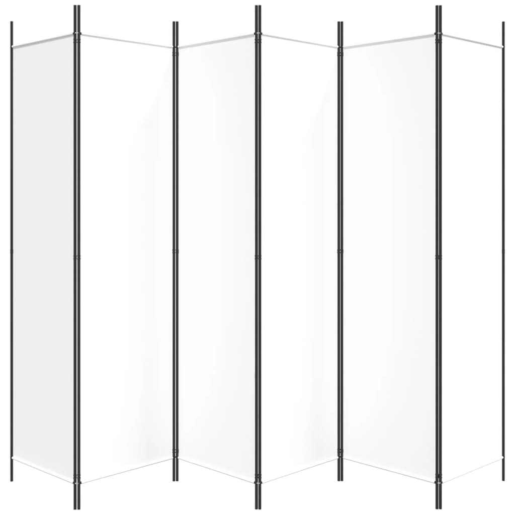 Kamerscherm met 6 panelen 300x200 cm stof wit is nu te koop bij PeponiXL, paradijselijk wonen!