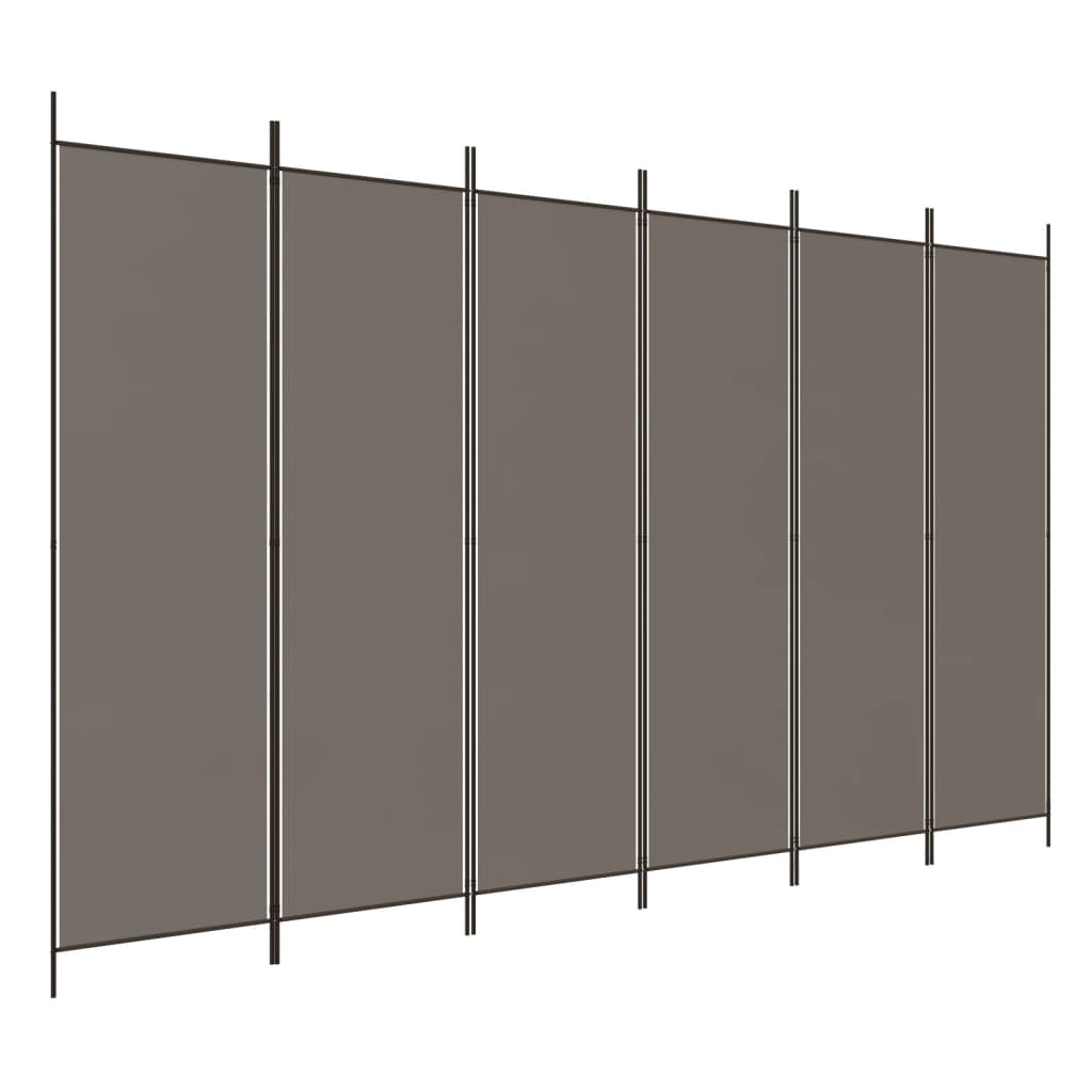 Kamerscherm met 6 panelen 300x200 cm stof antracietkleurig is nu te koop bij PeponiXL, paradijselijk wonen!