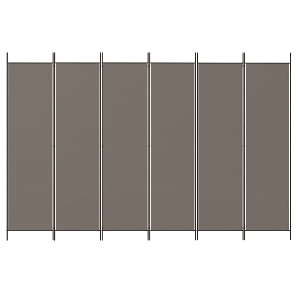 Kamerscherm met 6 panelen 300x200 cm stof antracietkleurig is nu te koop bij PeponiXL, paradijselijk wonen!
