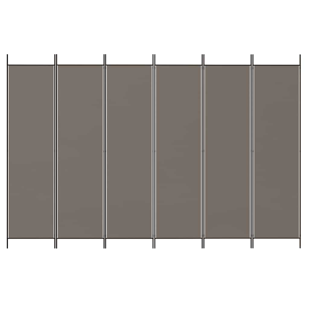 Kamerscherm met 6 panelen 300x200 cm stof antracietkleurig is nu te koop bij PeponiXL, paradijselijk wonen!