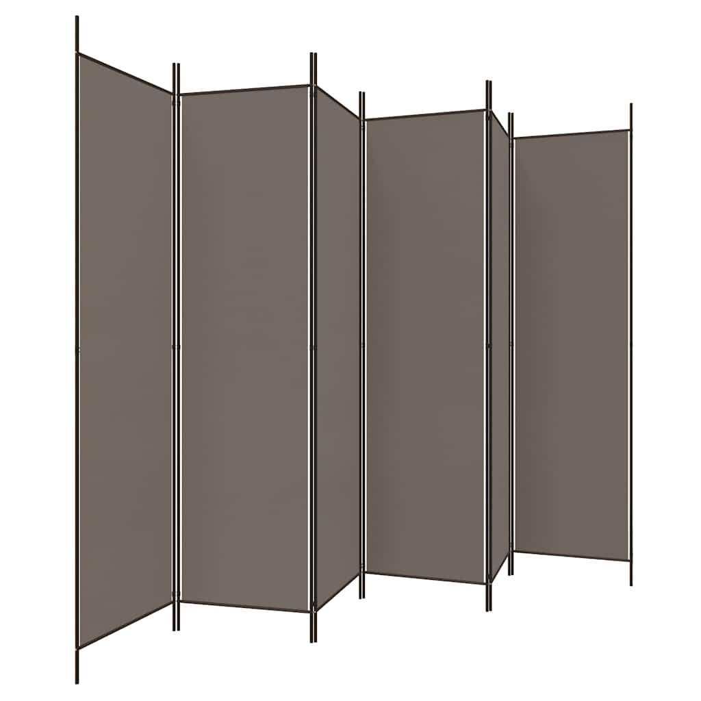 Kamerscherm met 6 panelen 300x200 cm stof antracietkleurig is nu te koop bij PeponiXL, paradijselijk wonen!