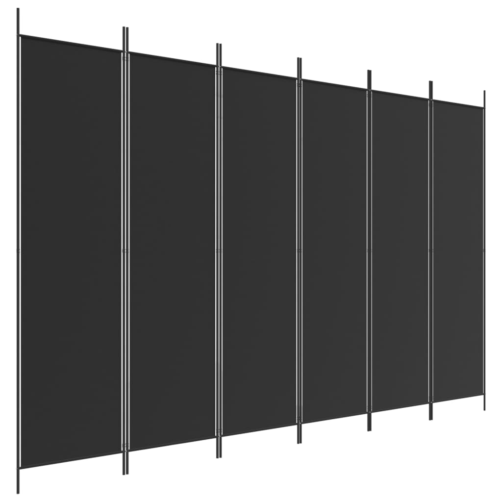 Kamerscherm met 6 panelen 300x200 cm stof zwart is nu te koop bij PeponiXL, paradijselijk wonen!