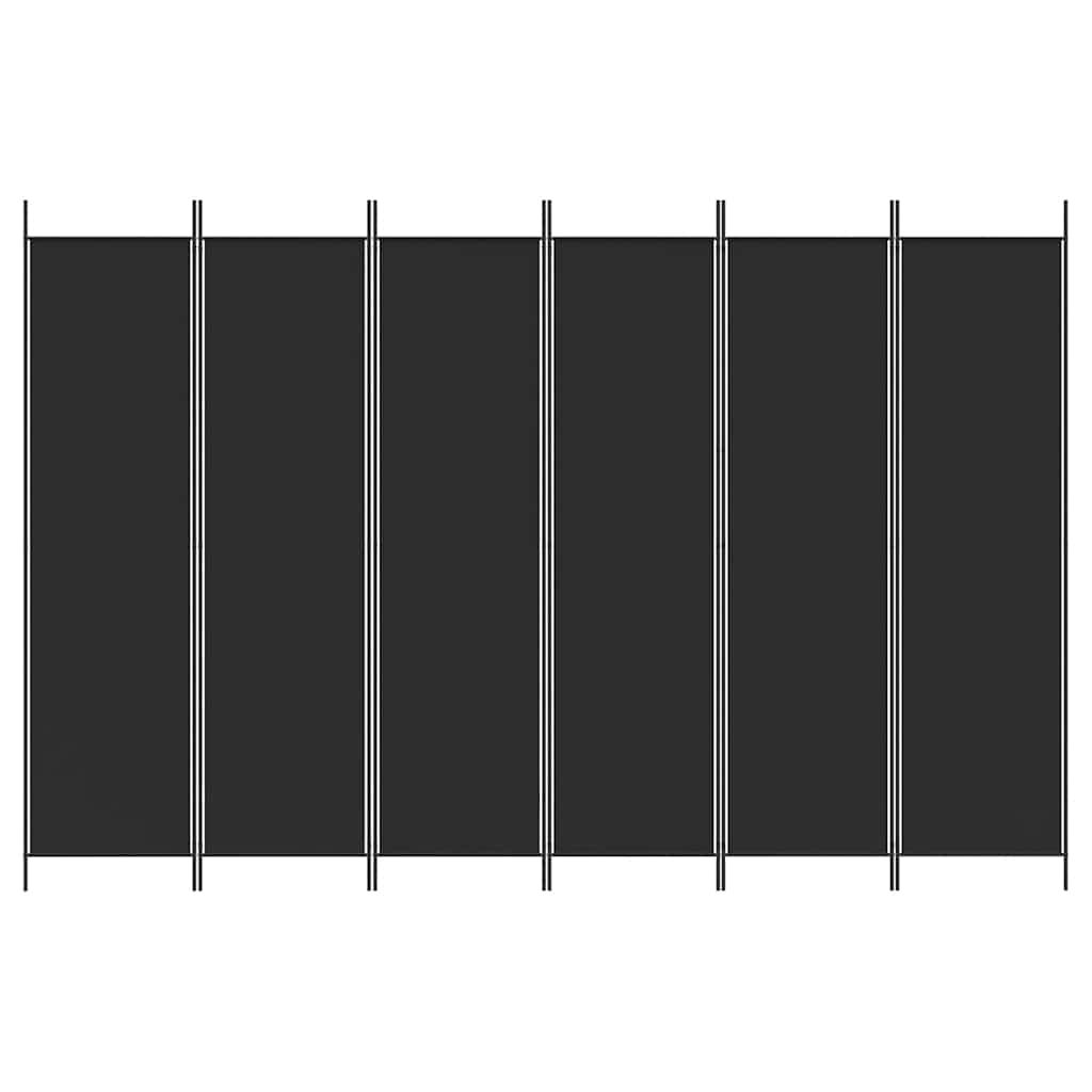Kamerscherm met 6 panelen 300x200 cm stof zwart is nu te koop bij PeponiXL, paradijselijk wonen!