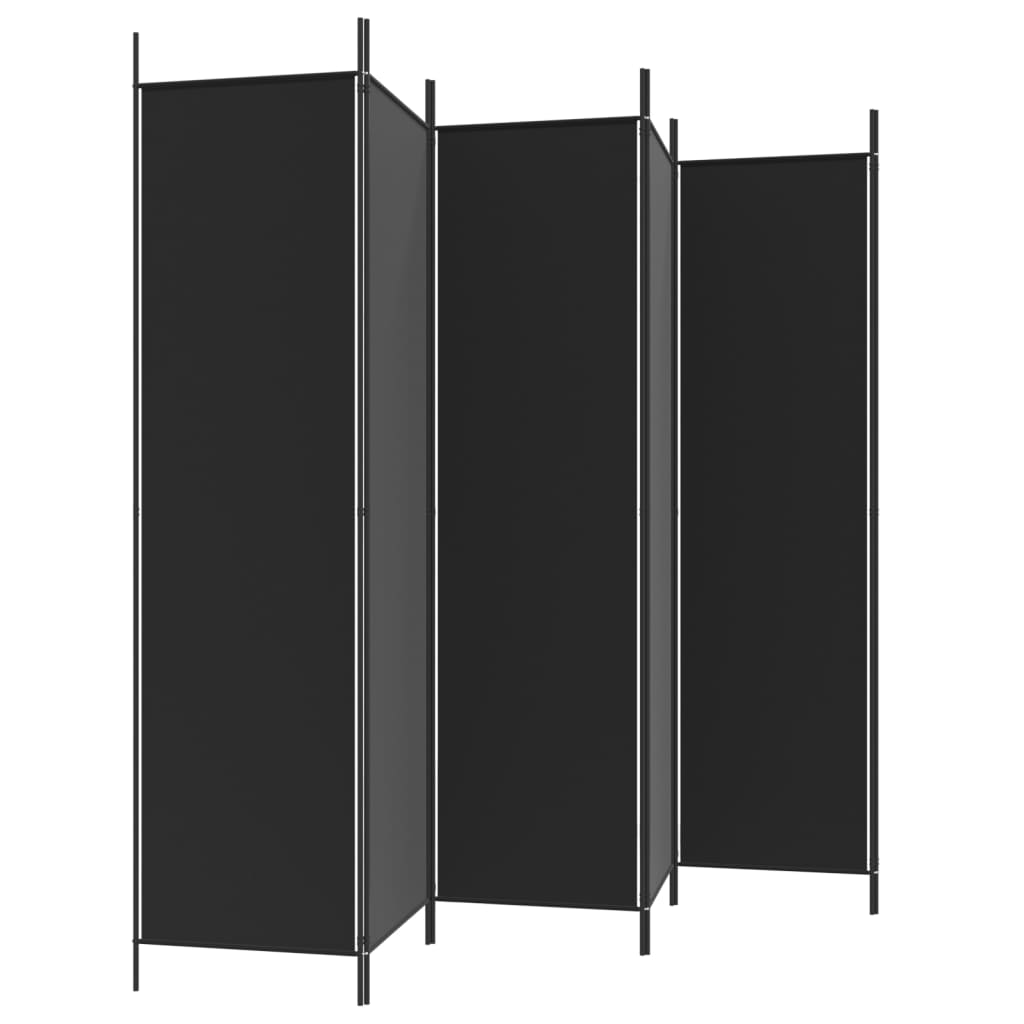 Kamerscherm met 6 panelen 300x200 cm stof zwart is nu te koop bij PeponiXL, paradijselijk wonen!