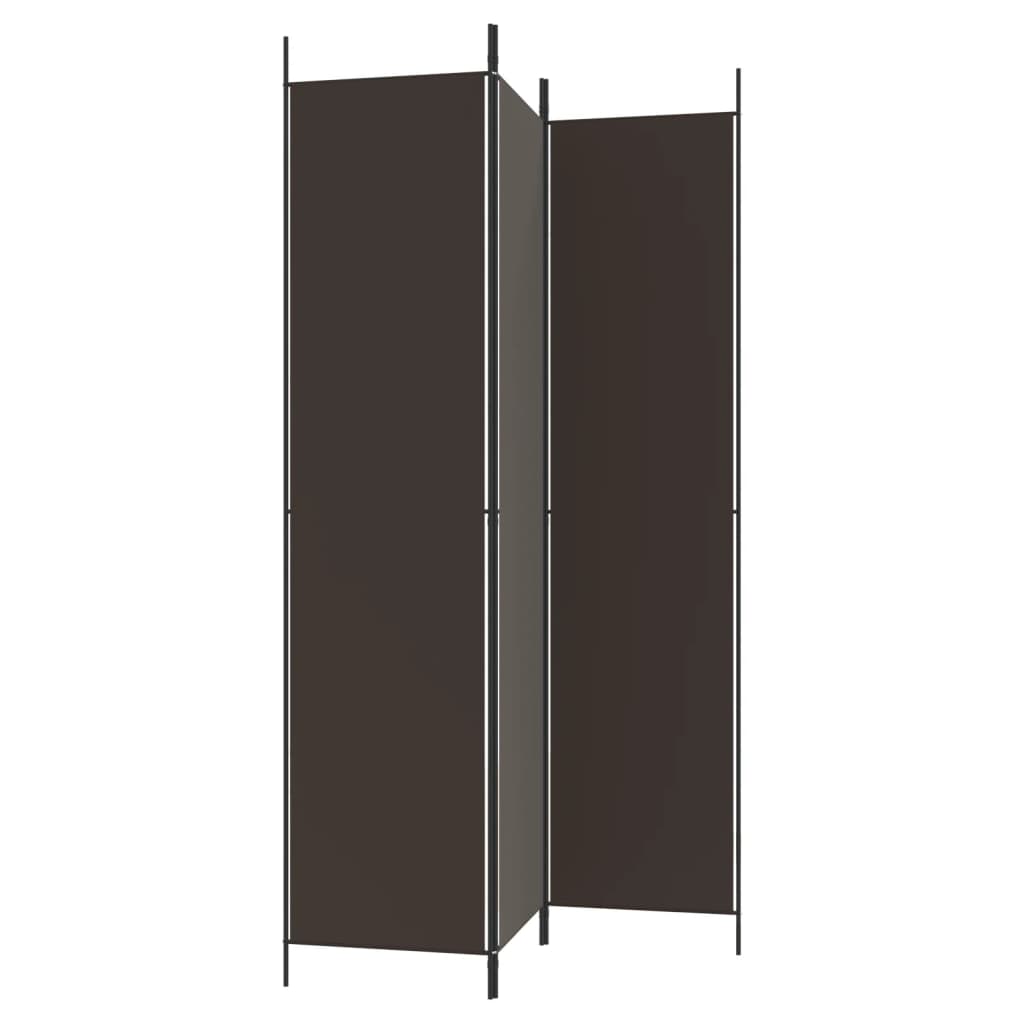 Kamerscherm met 3 panelen 150x220 cm stof bruin is nu te koop bij PeponiXL, paradijselijk wonen!