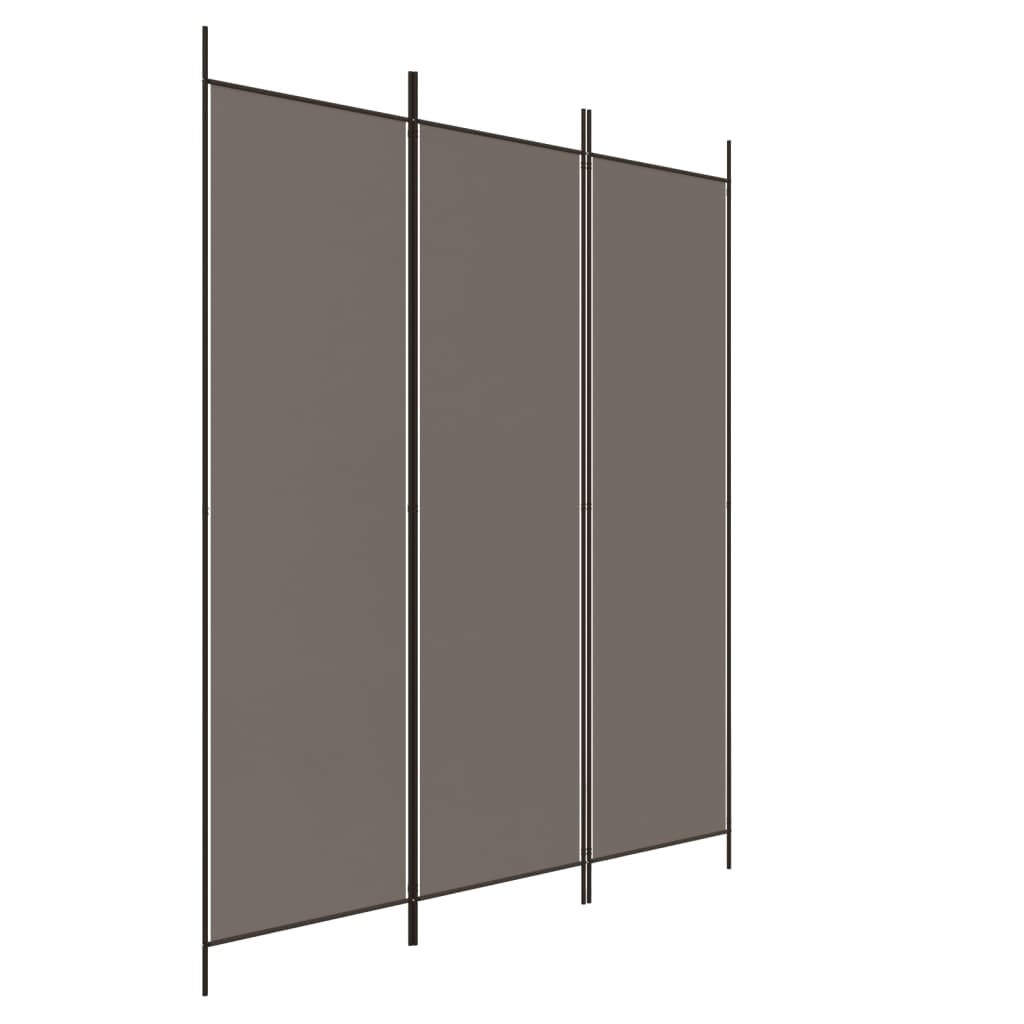 Kamerscherm met 3 panelen 150x220 cm stof antracietkleurig is nu te koop bij PeponiXL, paradijselijk wonen!