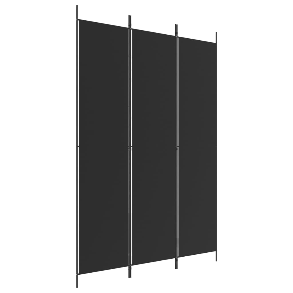 Kamerscherm met 3 panelen 150x220 cm stof zwart is nu te koop bij PeponiXL, paradijselijk wonen!