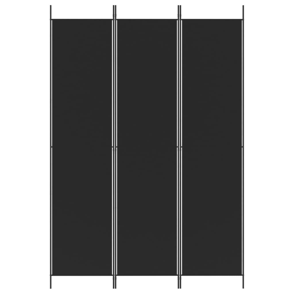 Kamerscherm met 3 panelen 150x220 cm stof zwart is nu te koop bij PeponiXL, paradijselijk wonen!
