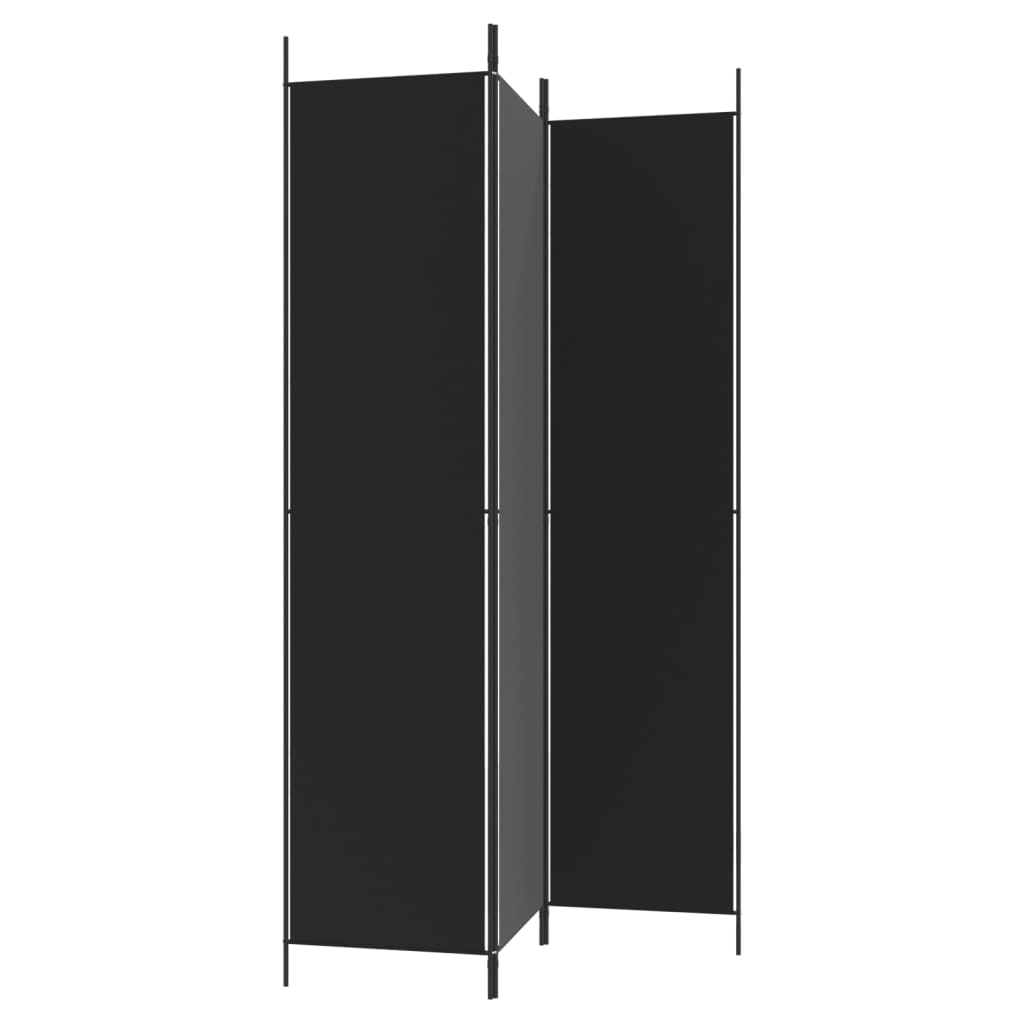 Kamerscherm met 3 panelen 150x220 cm stof zwart is nu te koop bij PeponiXL, paradijselijk wonen!