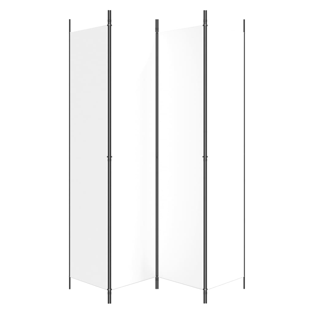 Kamerscherm met 4 panelen 200x220 cm stof wit is nu te koop bij PeponiXL, paradijselijk wonen!