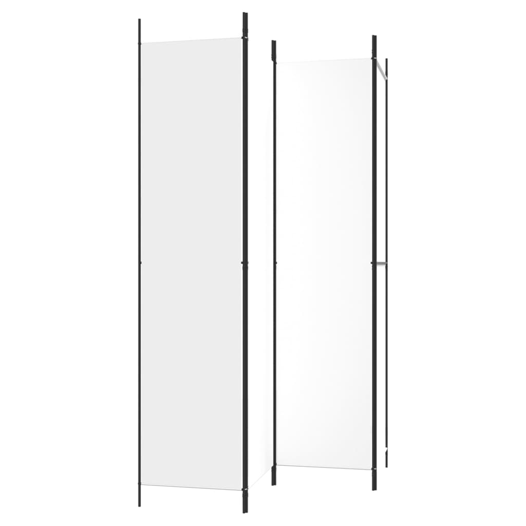 Kamerscherm met 4 panelen 200x220 cm stof wit is nu te koop bij PeponiXL, paradijselijk wonen!