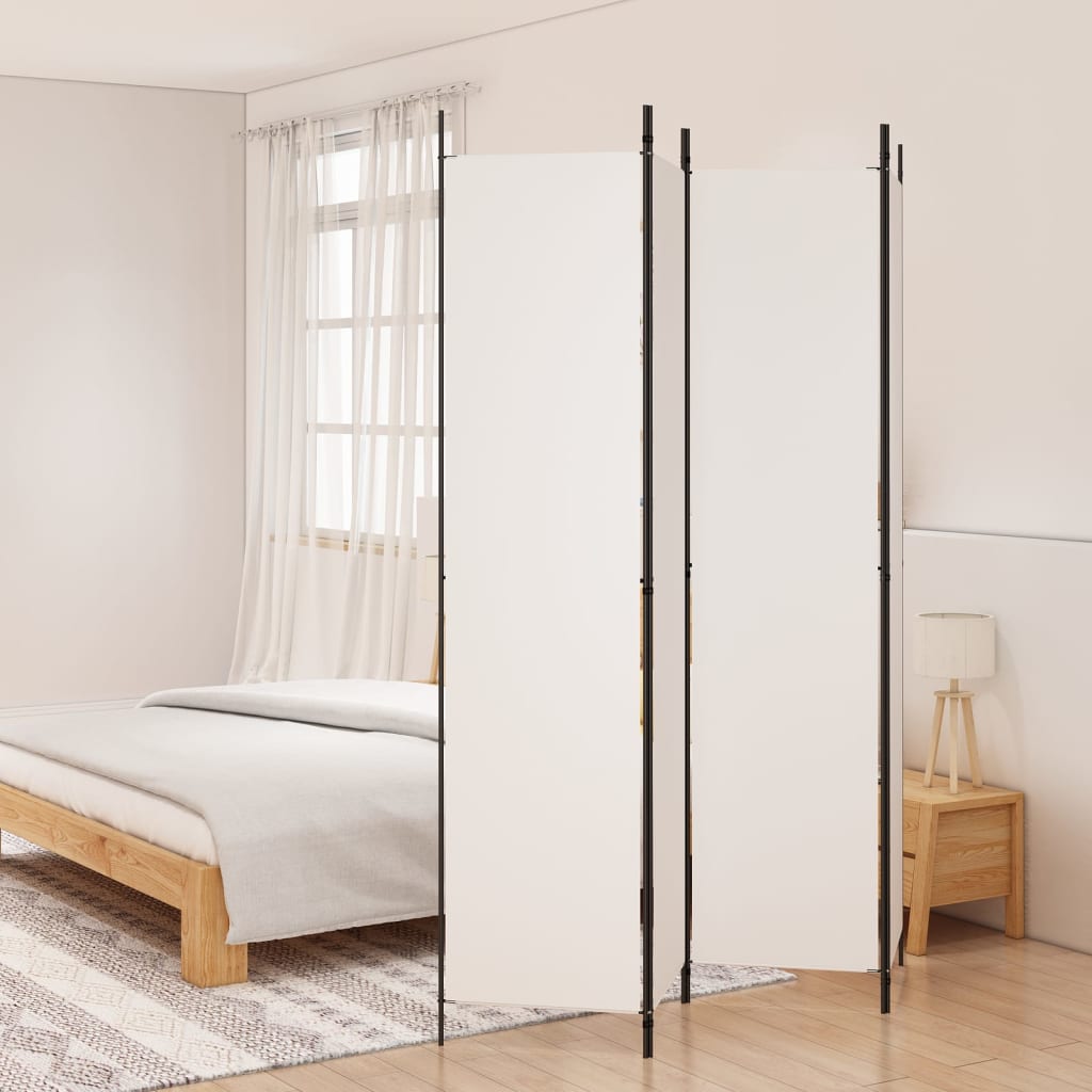 Kamerscherm met 4 panelen 200x220 cm stof wit is nu te koop bij PeponiXL, paradijselijk wonen!