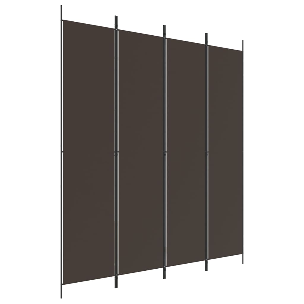 Kamerscherm met 4 panelen 200x220 cm stof bruin is nu te koop bij PeponiXL, paradijselijk wonen!