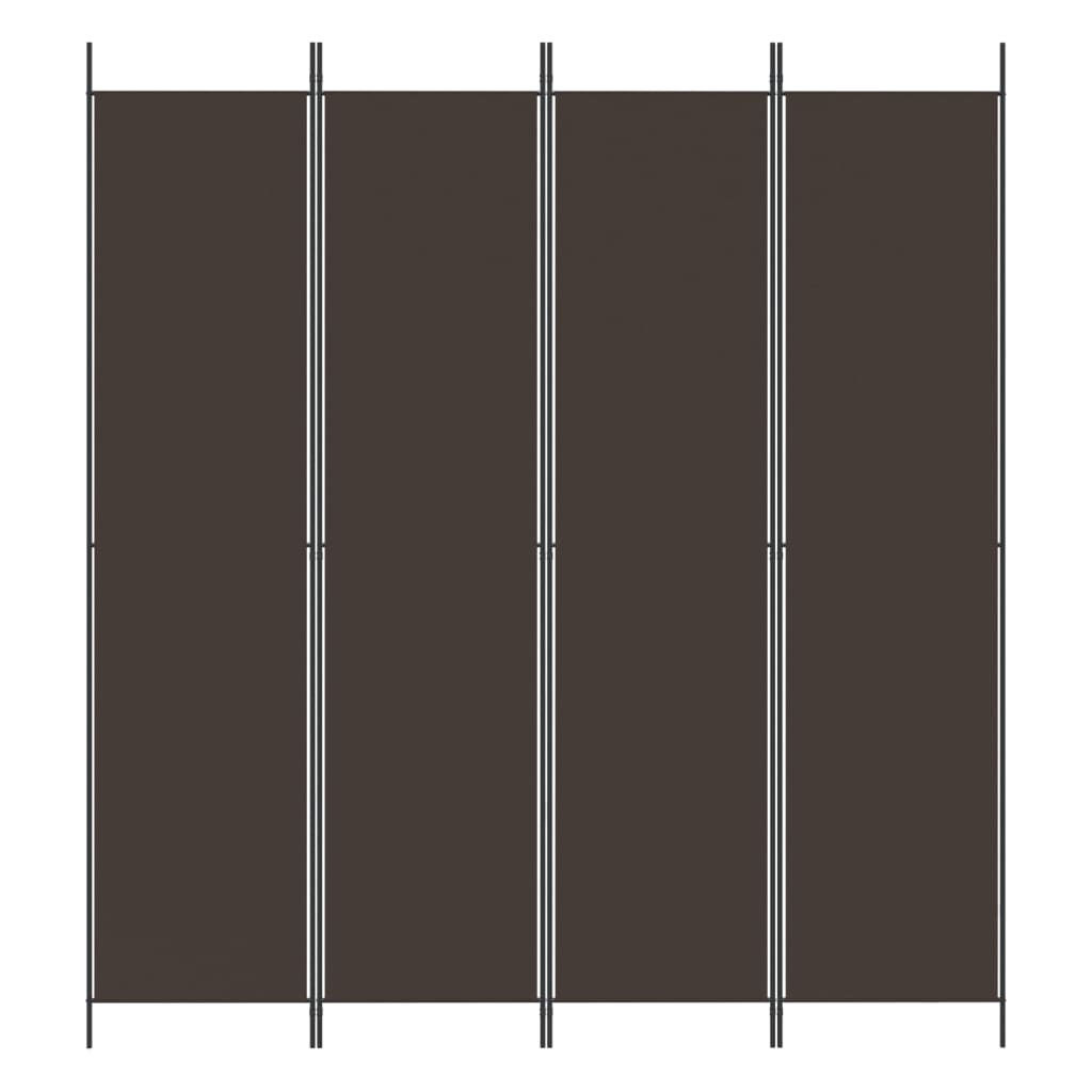 Kamerscherm met 4 panelen 200x220 cm stof bruin is nu te koop bij PeponiXL, paradijselijk wonen!
