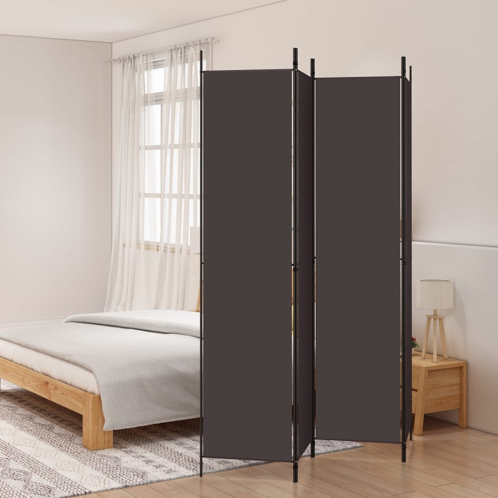 Kamerscherm met 4 panelen 200x220 cm stof bruin is nu te koop bij PeponiXL, paradijselijk wonen!