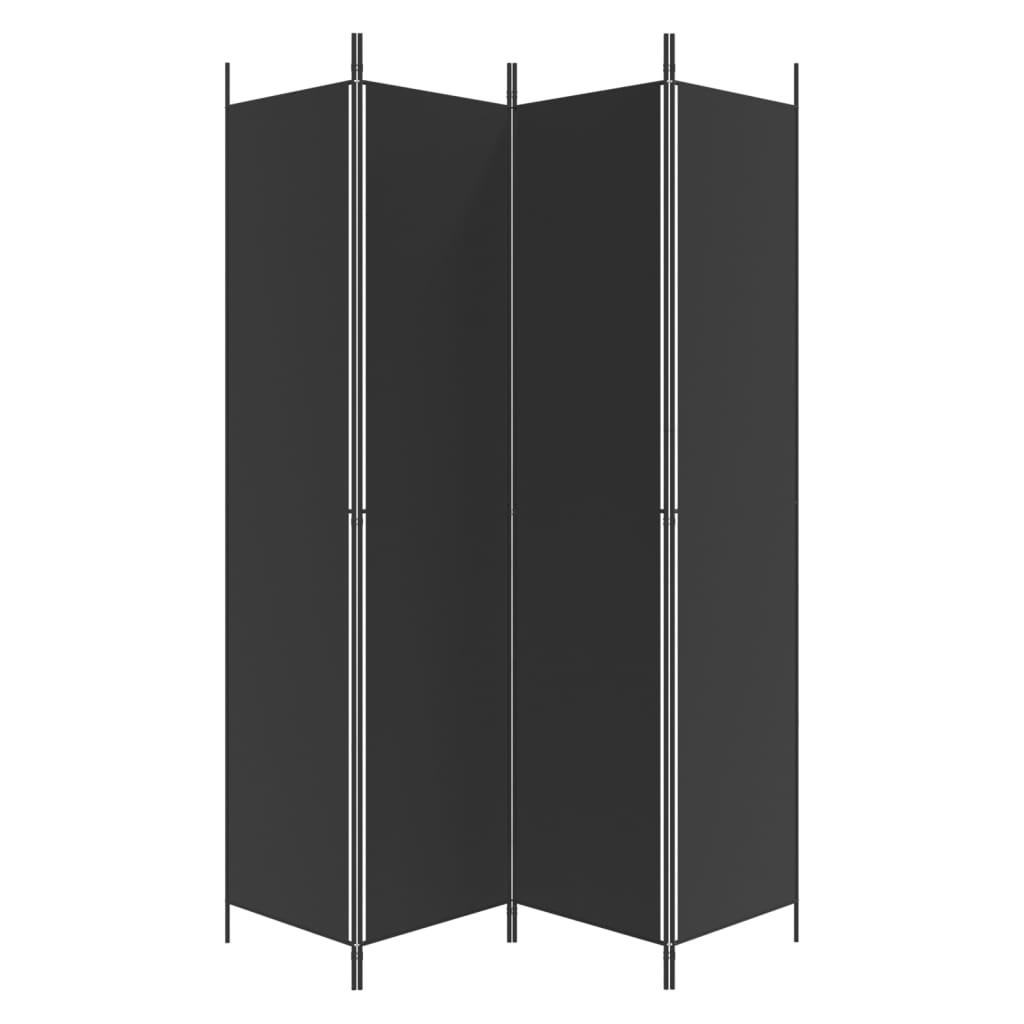 Kamerscherm met 4 panelen 200x220 cm stof zwart is nu te koop bij PeponiXL, paradijselijk wonen!