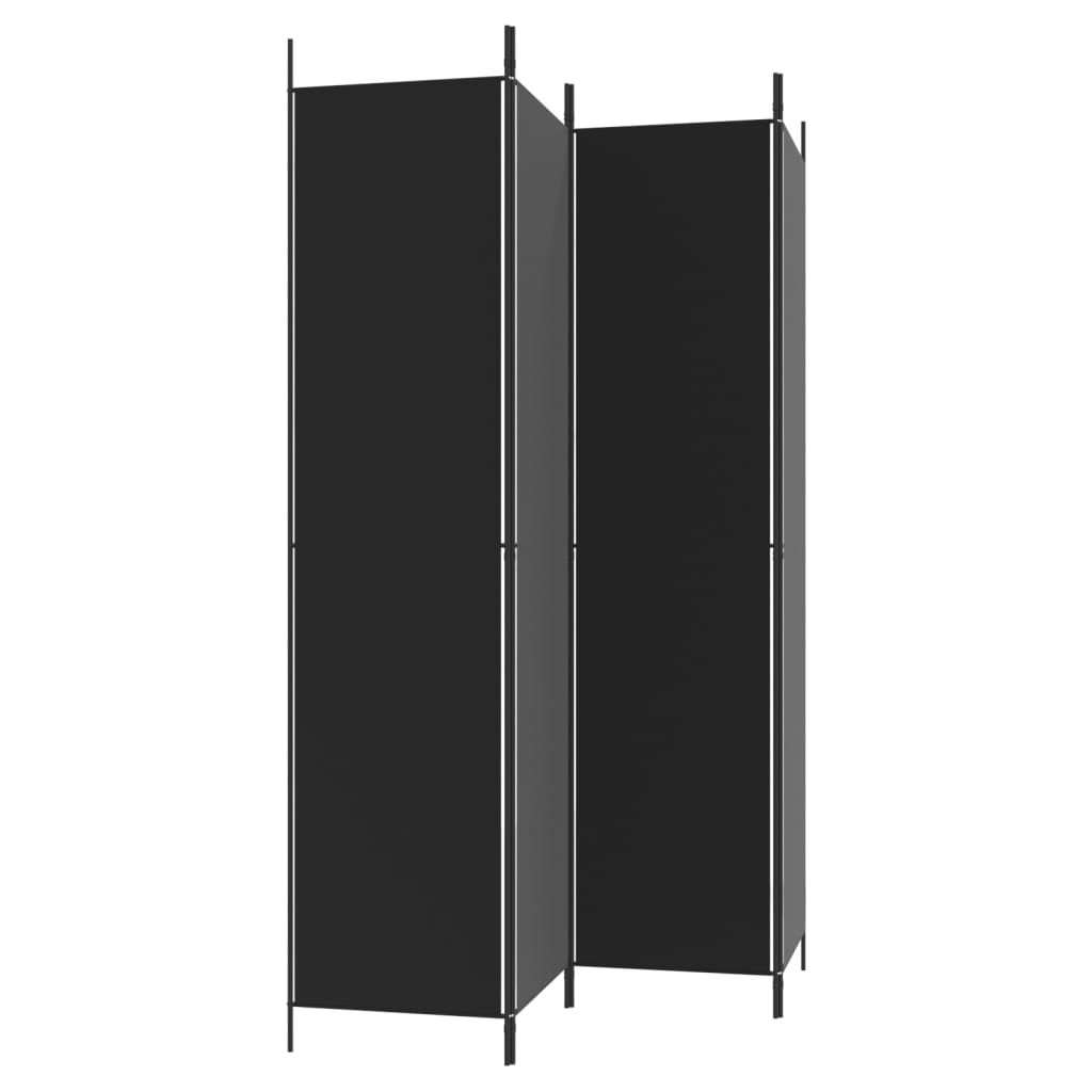 Kamerscherm met 4 panelen 200x220 cm stof zwart is nu te koop bij PeponiXL, paradijselijk wonen!