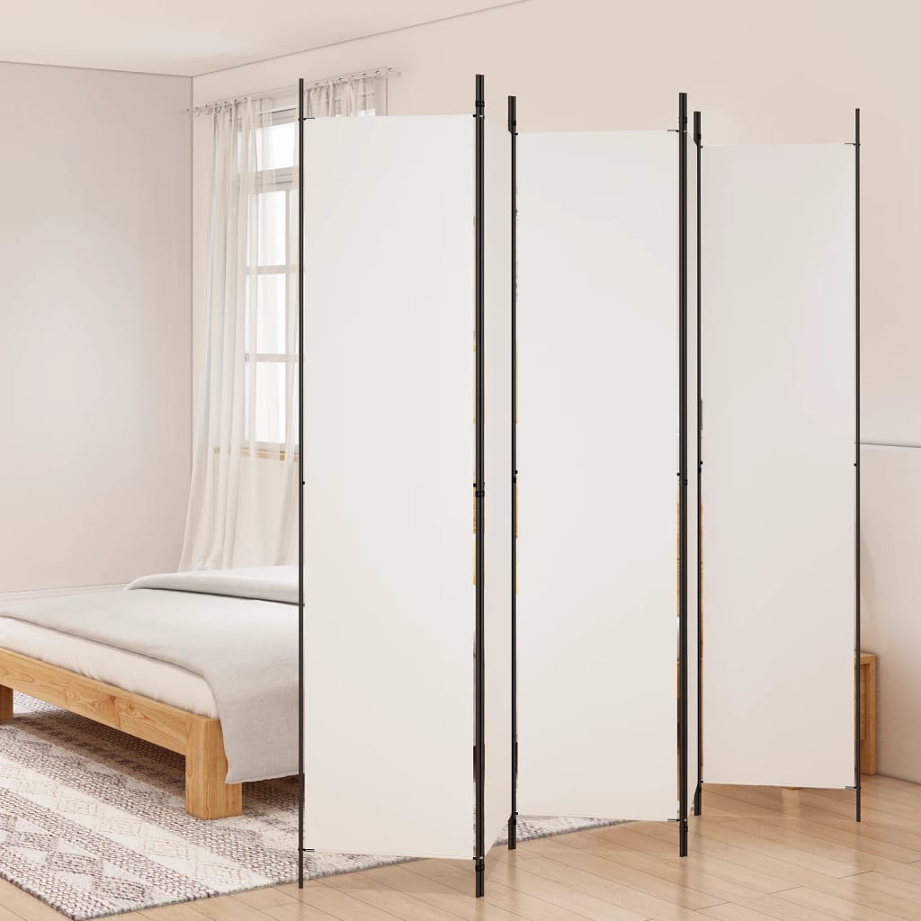 Kamerscherm met 5 panelen 250x220 cm stof wit is nu te koop bij PeponiXL, paradijselijk wonen!