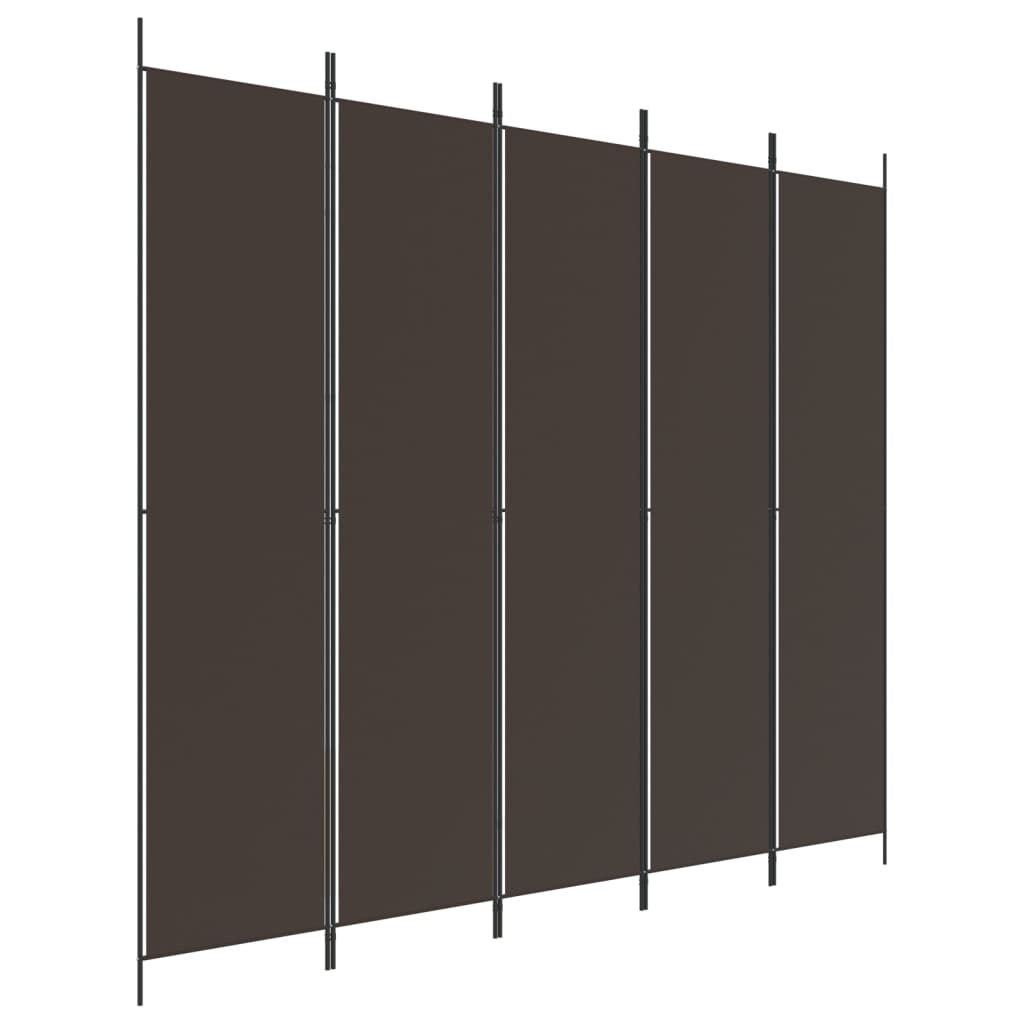 Kamerscherm met 5 panelen 250x220 cm stof bruin is nu te koop bij PeponiXL, paradijselijk wonen!