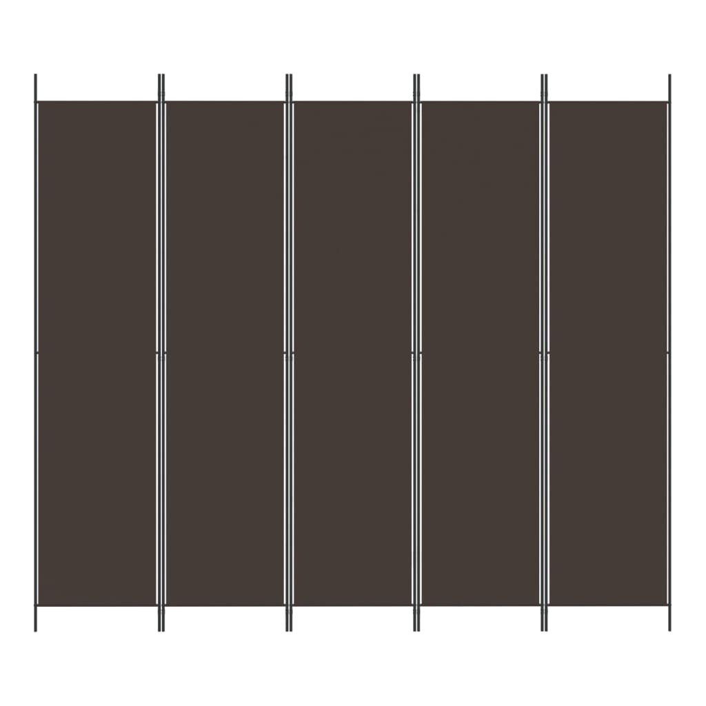 Kamerscherm met 5 panelen 250x220 cm stof bruin is nu te koop bij PeponiXL, paradijselijk wonen!