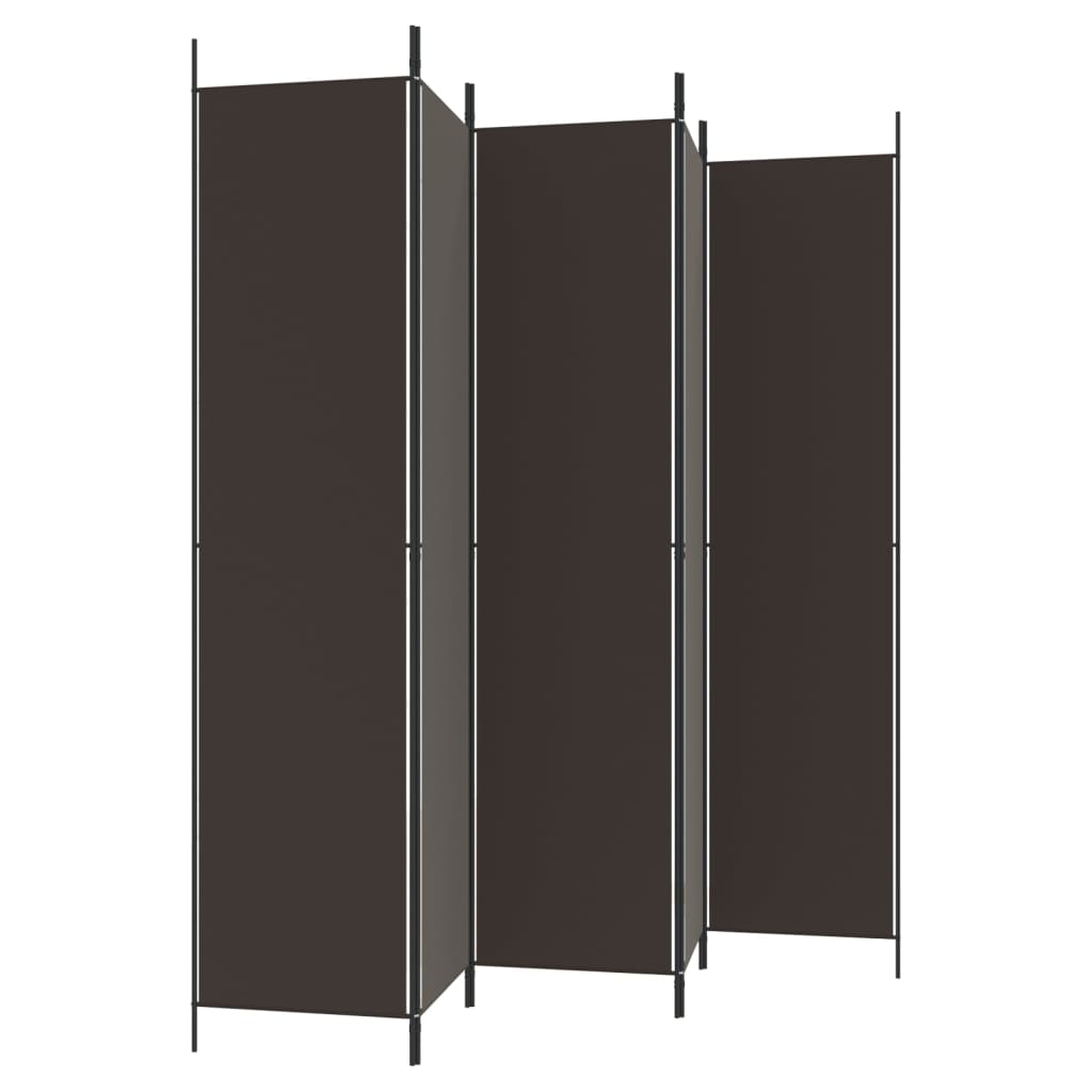Kamerscherm met 5 panelen 250x220 cm stof bruin is nu te koop bij PeponiXL, paradijselijk wonen!