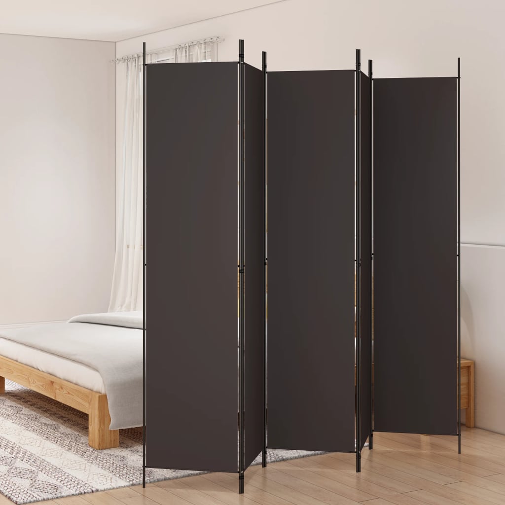 Kamerscherm met 5 panelen 250x220 cm stof bruin is nu te koop bij PeponiXL, paradijselijk wonen!