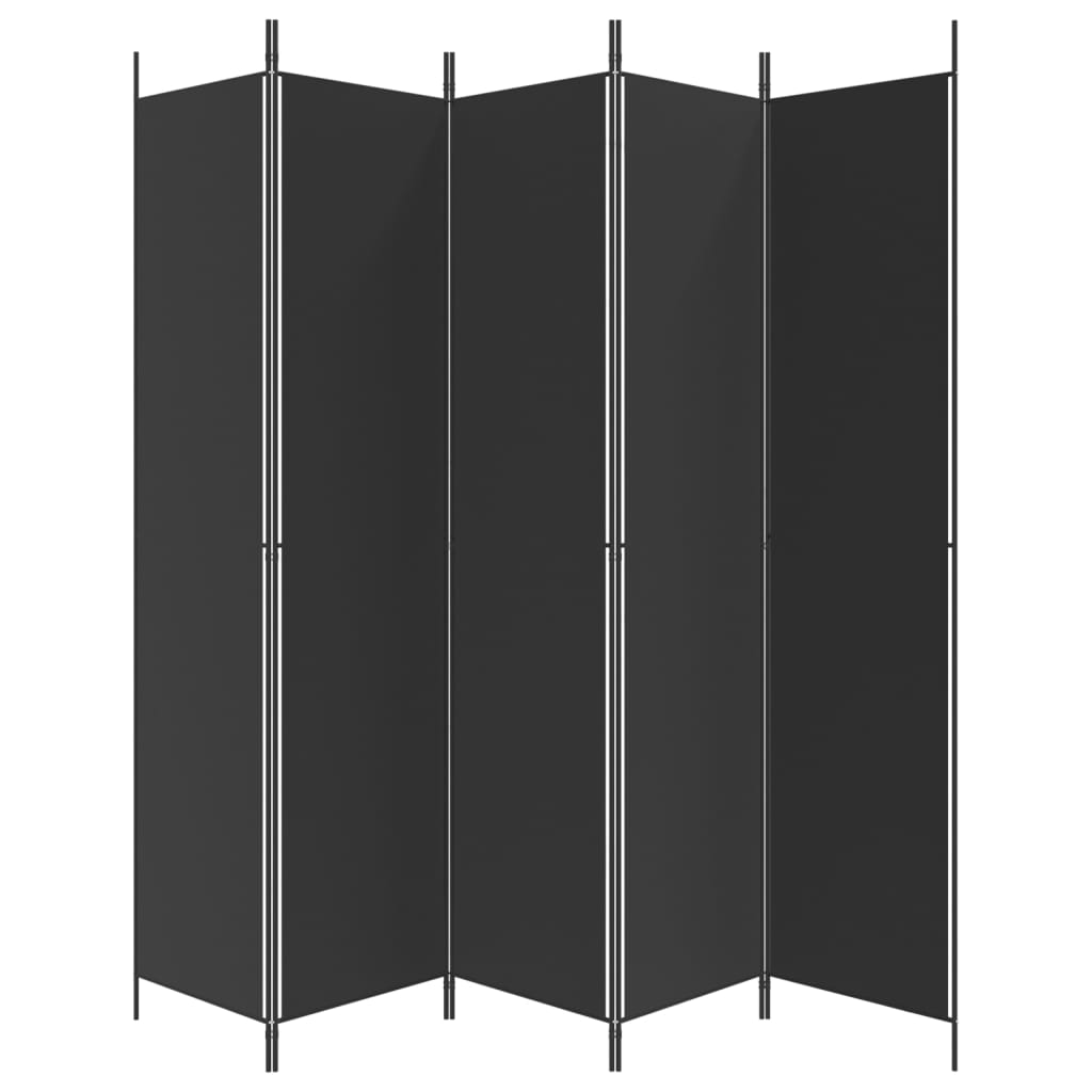 Kamerscherm met 5 panelen 250x220 cm stof zwart is nu te koop bij PeponiXL, paradijselijk wonen!