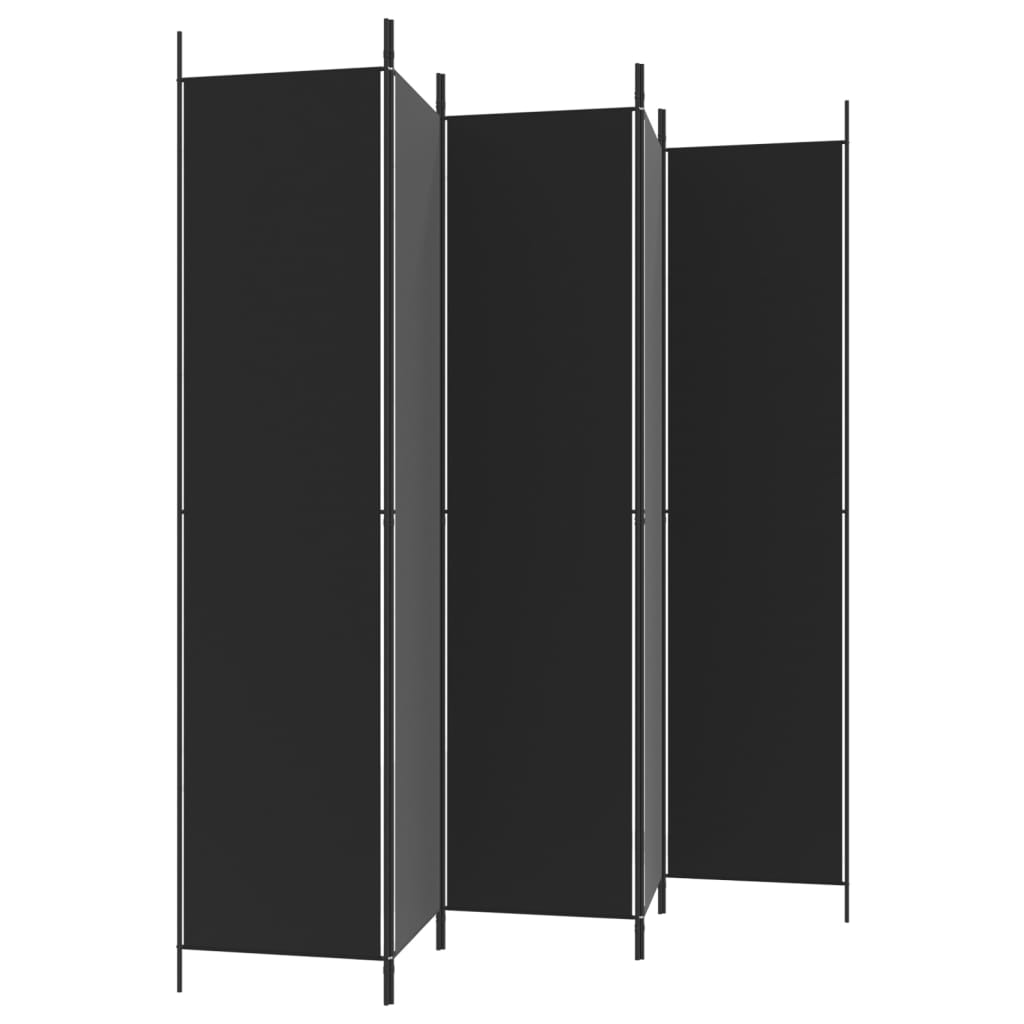 Kamerscherm met 5 panelen 250x220 cm stof zwart is nu te koop bij PeponiXL, paradijselijk wonen!
