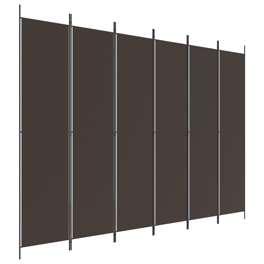 Kamerscherm met 6 panelen 300x220 cm stof bruin is nu te koop bij PeponiXL, paradijselijk wonen!