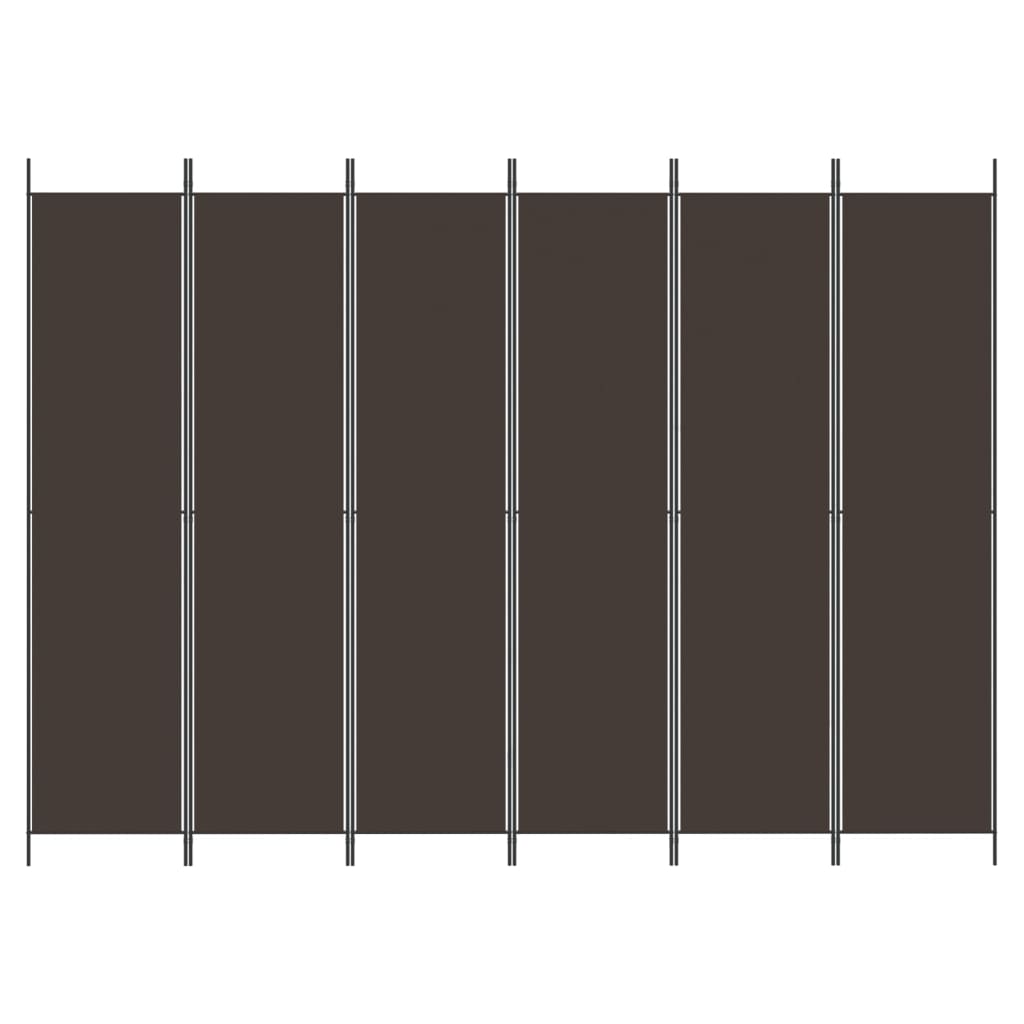 Kamerscherm met 6 panelen 300x220 cm stof bruin is nu te koop bij PeponiXL, paradijselijk wonen!