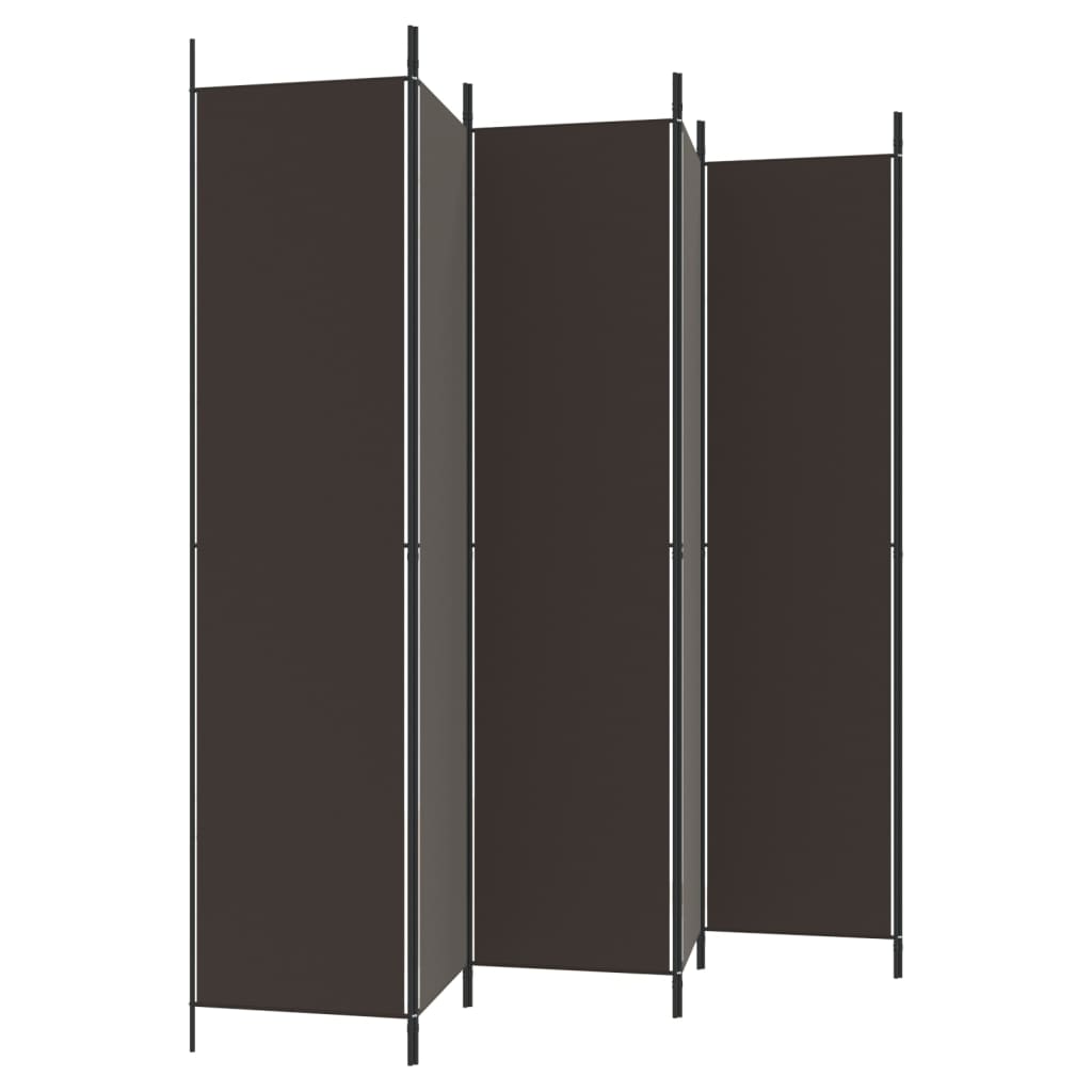 Kamerscherm met 6 panelen 300x220 cm stof bruin is nu te koop bij PeponiXL, paradijselijk wonen!