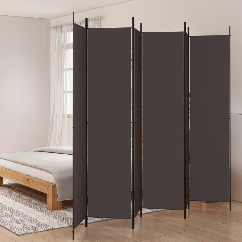 Kamerscherm met 6 panelen 300x220 cm stof bruin is nu te koop bij PeponiXL, paradijselijk wonen!