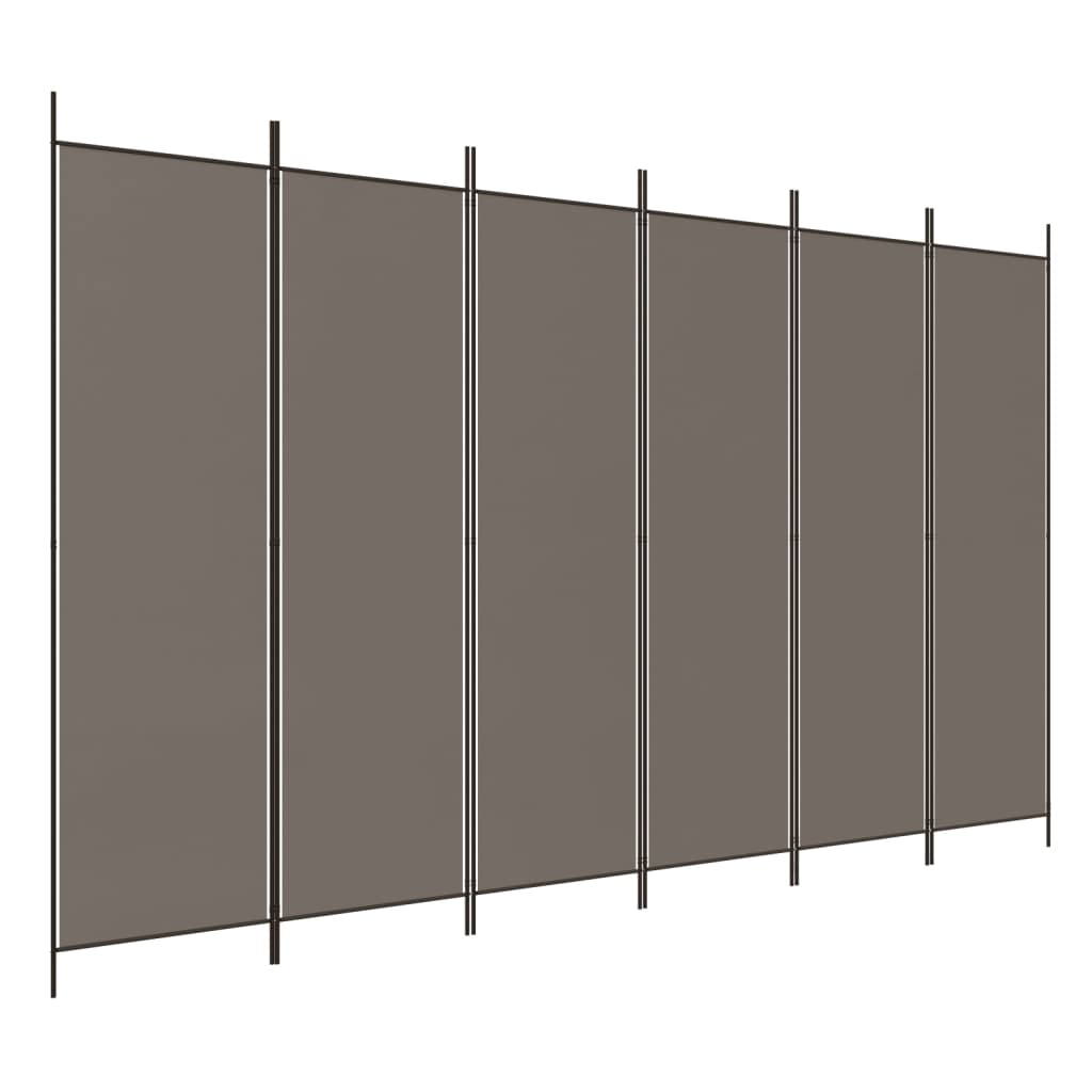 Kamerscherm met 6 panelen 300x220 cm stof antracietkleurig is nu te koop bij PeponiXL, paradijselijk wonen!