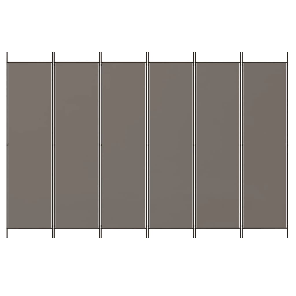 Kamerscherm met 6 panelen 300x220 cm stof antracietkleurig is nu te koop bij PeponiXL, paradijselijk wonen!