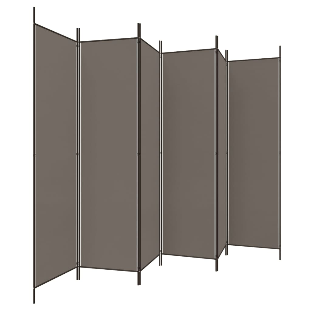 Kamerscherm met 6 panelen 300x220 cm stof antracietkleurig is nu te koop bij PeponiXL, paradijselijk wonen!