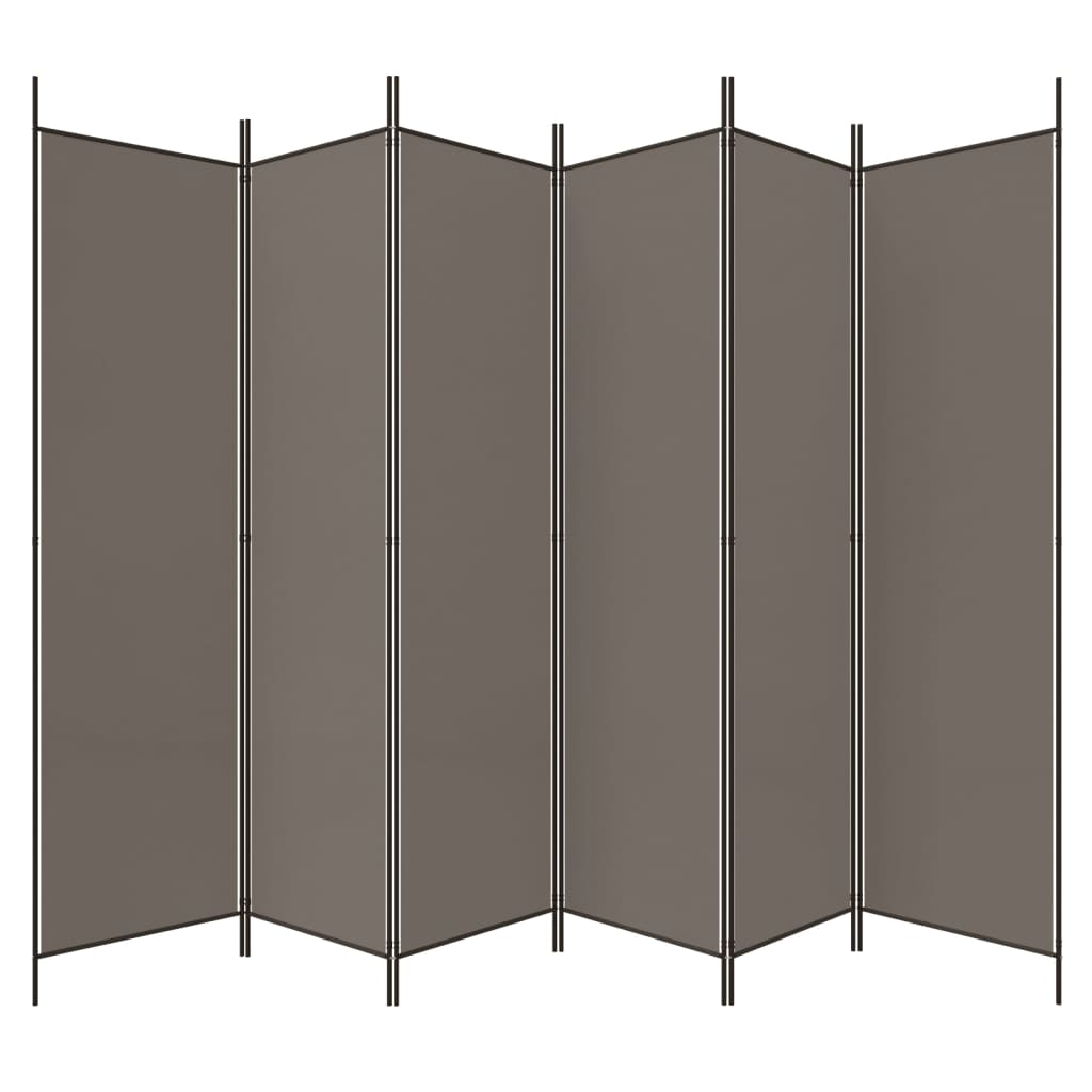 Kamerscherm met 6 panelen 300x220 cm stof antracietkleurig is nu te koop bij PeponiXL, paradijselijk wonen!