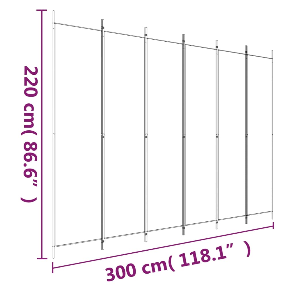 Kamerscherm met 6 panelen 300x220 cm stof antracietkleurig is nu te koop bij PeponiXL, paradijselijk wonen!