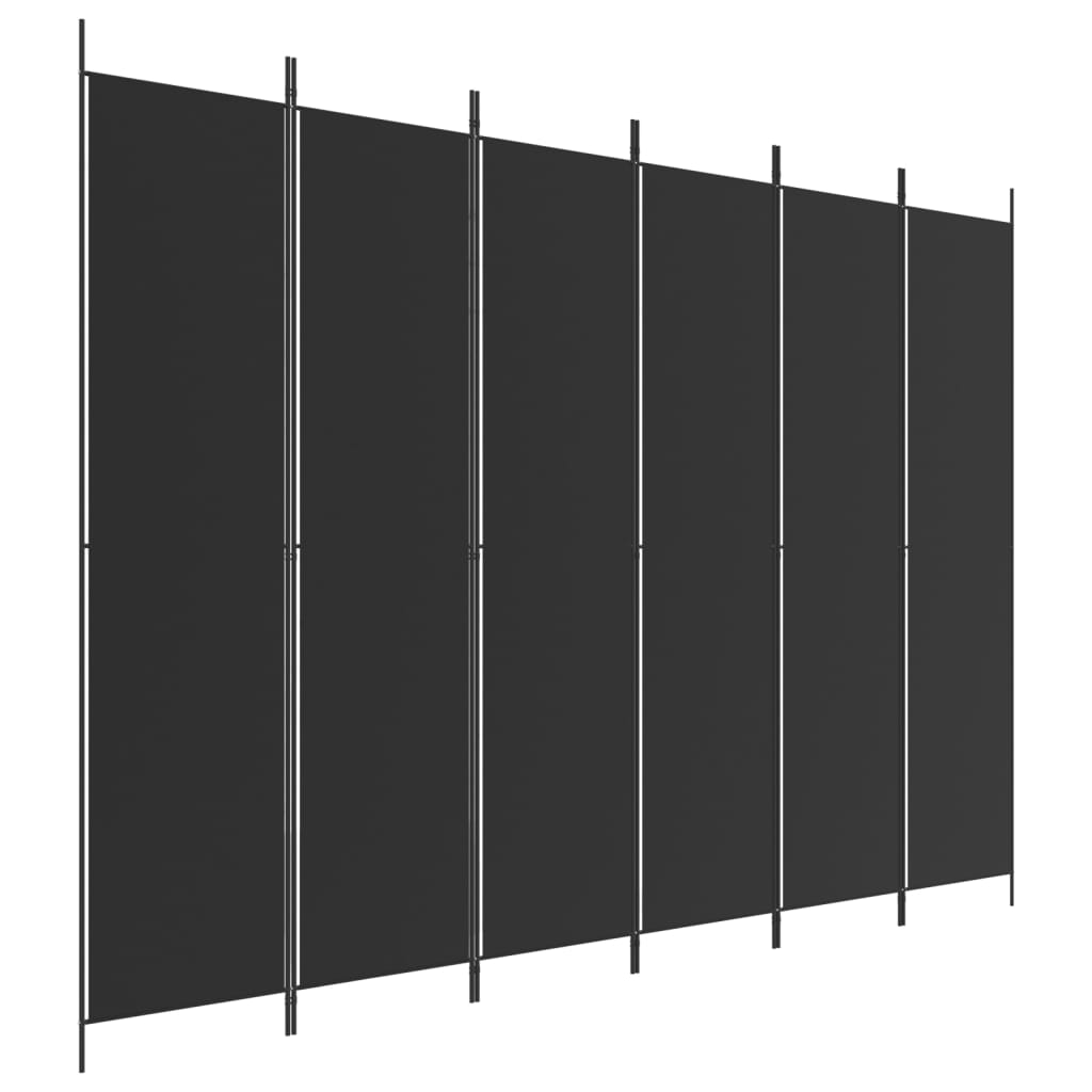 Kamerscherm met 6 panelen 300x220 cm stof zwart is nu te koop bij PeponiXL, paradijselijk wonen!