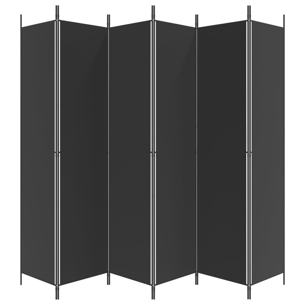Kamerscherm met 6 panelen 300x220 cm stof zwart is nu te koop bij PeponiXL, paradijselijk wonen!