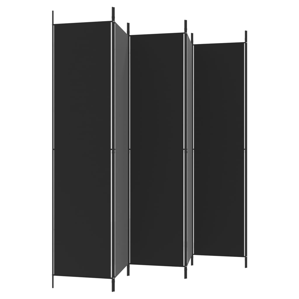 Kamerscherm met 6 panelen 300x220 cm stof zwart is nu te koop bij PeponiXL, paradijselijk wonen!