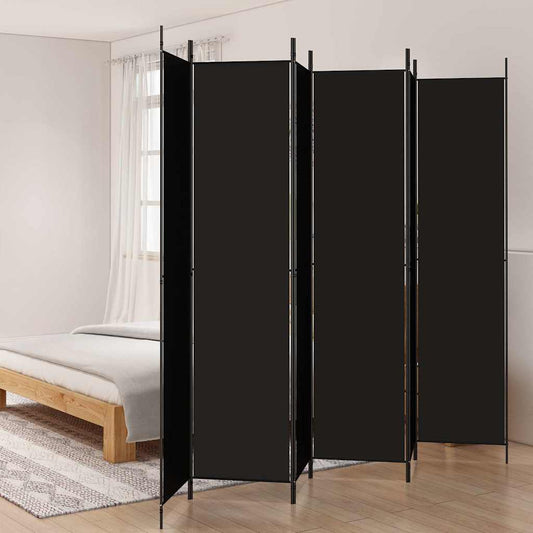 Kamerscherm met 6 panelen 300x220 cm stof zwart is nu te koop bij PeponiXL, paradijselijk wonen!
