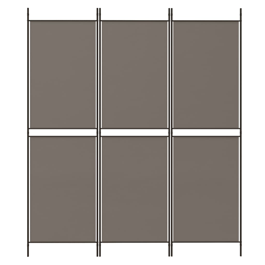 Kamerscherm met 3 panelen 150x180 cm stof antracietkleurig is nu te koop bij PeponiXL, paradijselijk wonen!