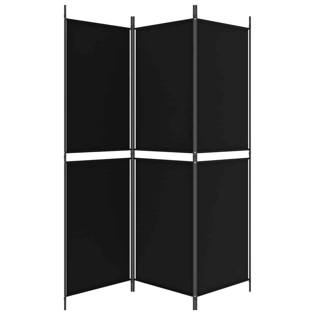 Kamerscherm met 3 panelen 150x180 cm stof zwart is nu te koop bij PeponiXL, paradijselijk wonen!