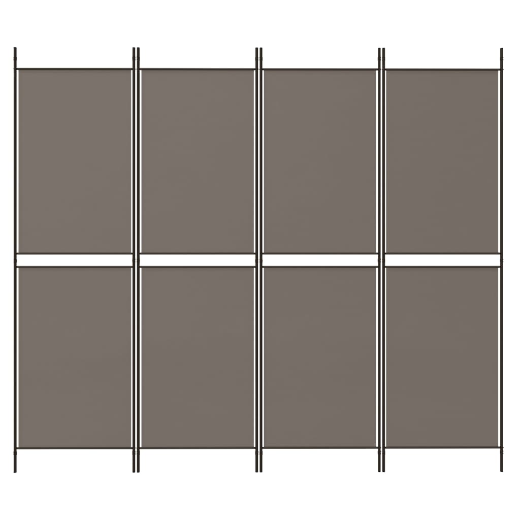 Kamerscherm met 4 panelen 200x180 cm stof antracietkleurig is nu te koop bij PeponiXL, paradijselijk wonen!